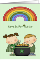 St. Patrick’s Day, Pot of Gold, Rainbow, Children card