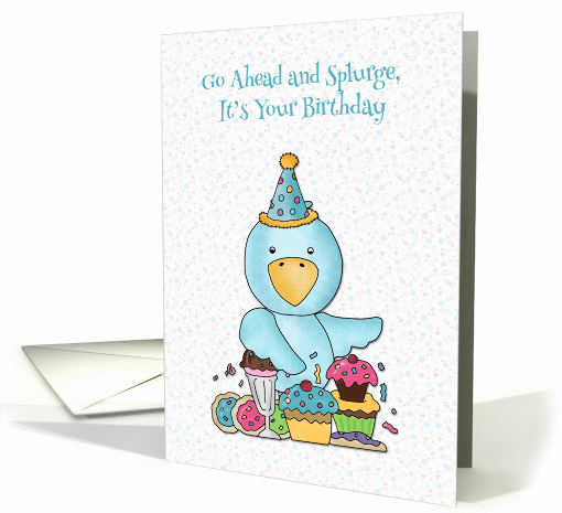 Blue Bird with Sweet Treats, Birthday Greeting card (1197416)