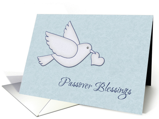 White Dove with Heart, Passover Blessings card (1198820)