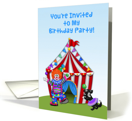 Juggling Clown, Circus Tent, Birthday Party Invitation card (1203474)