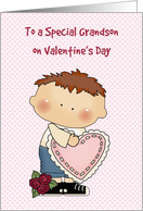 Little Boy, Heart, Grandson, Valentine’s Day Greeting card