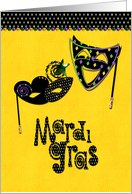 Colorful Masks, Mardi Gras Greeting card