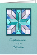 Cross Stained Glass, General Ordination Congratulations card