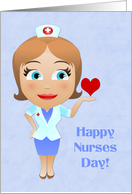 Cartoon Nurse with Heart, Nurses Day Greeting card