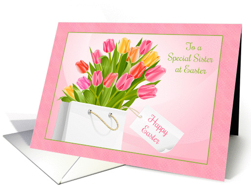 Spring Tulip Bouquet, Sister, Easter Greeting card (1218104)