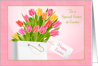 Spring Tulip Bouquet, Sister, Easter Greeting card