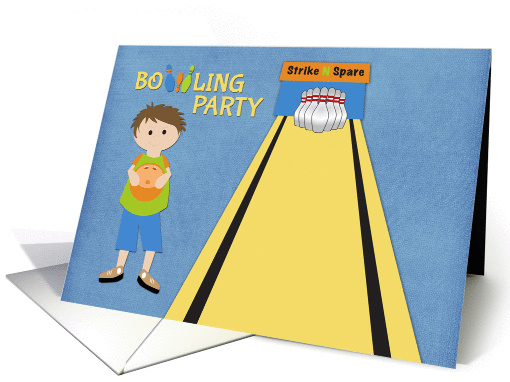 Bowling Party Invitation for Boy card (1222986)