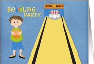 Bowling Party Invitation for Boy card