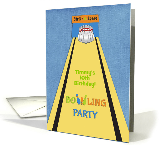 Bowling Birthday Party Invitation, Customizable Name card (1223558)