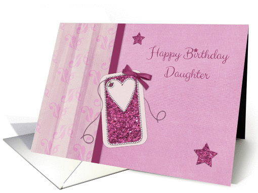 Magenta Sparkle Tag, Daughter Birthday Greeting card (1224048)