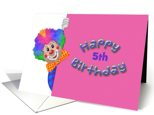 Funny Clown, Custom Age, 5th Birthday Greeting card (1237870)