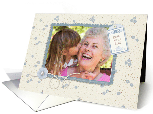 Blue Floral, Mother's Day for Nana, Photo card (1251542)