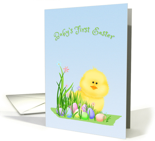 Yellow Chick, Easter Eggs, Baby's First Easter card (1262188)