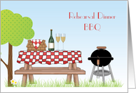 Rehearsal Dinner, Picnic Table, BBQ Invitation card