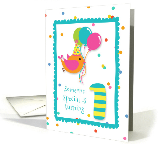 Birthday Bird, Confetti, Turning One card (1274514)