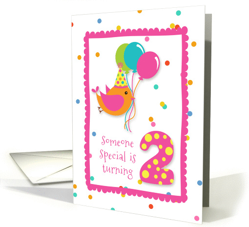 Birthday Bird, Confetti, Turning Two card (1274516)