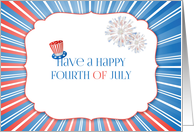 Fourth of July, Patriotic Sunburst card