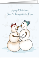 Snow Couple, Merry Christmas, Son, Daughter in Law card