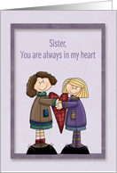 Two Girls, Special Sister, Thinking of You card