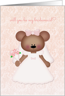 Cute Bear Bride, Bridesmaid Invitation card