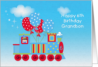 Happy 6th Birthday, Train, Grandson card