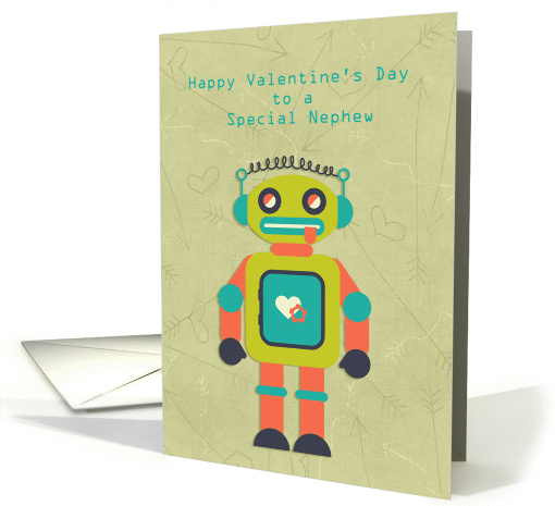 Cute Robot, Happy Valentine's Day, Nephew card (1350906)