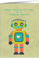 Cute Robot, Happy Valentine’s Day, Nephew card