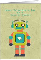 Cute Robot, Happy Valentine’s Day, Godson card