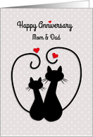 Love Cats, Happy Anniversary, Mom and Dad card
