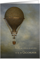 Steampunk, Hot Air Balloon, Groomsman Invitation card