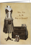 Steampunk Fashion, Maid of Honor Invitation card