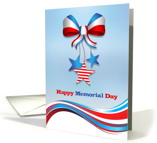 Patriotic Bow and Stars, Memorial Day card (1354662)