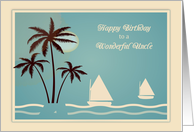 Sailboats and Palm Trees, Birthday for Uncle card