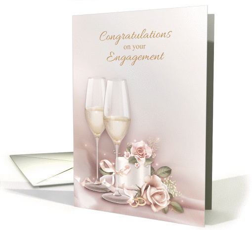 Engagement Congratulations, Wedding Cake, Champagne card (1357424)
