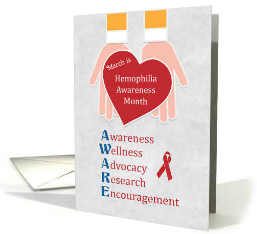 Hemophilia Awareness Month, Heart in Hands, Encouragement card