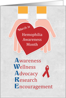 Hemophilia Awareness Month, Heart in Hands, Encouragement card
