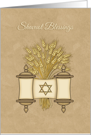 Shavuot Blessings, Torah, Wheat card
