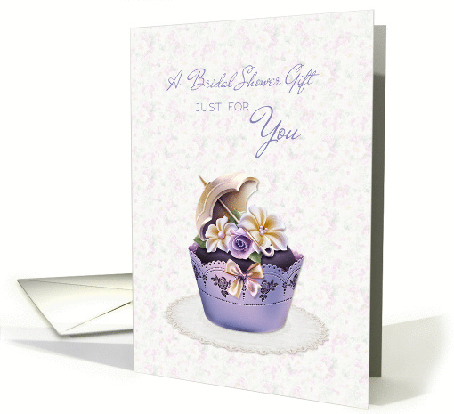 Pretty Purple Cupcake, Gift for Your Bridal Shower card (1358120)