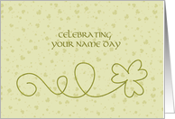 Name Day on Saint Patrick’s Day, Green Shamrocks card