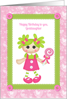 Sweet Girl, Buttons, Lace, Happy Birthday Goddaughter card