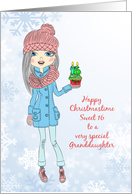 Christmas Birthday, Sweet 16, Granddaughter card