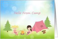 Girls at Summer Camp, Hello From Camp card