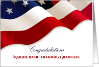 Marine Basic Training Graduate, American Flag card