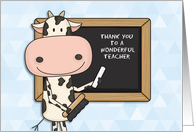 Teacher Thank You, Cow, Blackboard card