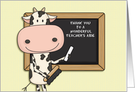 Teacher’s Aide, Thank You, Cow, Blackboard card