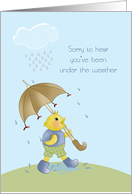 Under the Weather, Get Well, Yellow Chick and Umbrella card