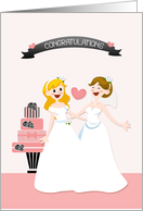 Two Brides, Gay Wedding, Congratulations card