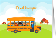Back to School, Bus, Children card