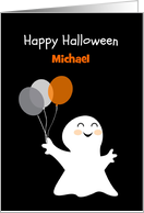 Ghost with Balloons, Halloween card