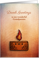 Diwali Candle with Textured Look, Personalize card